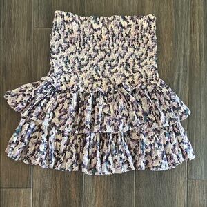 Isabel Marant Naomi Purple and Cream Ruffle Mini Skirt
